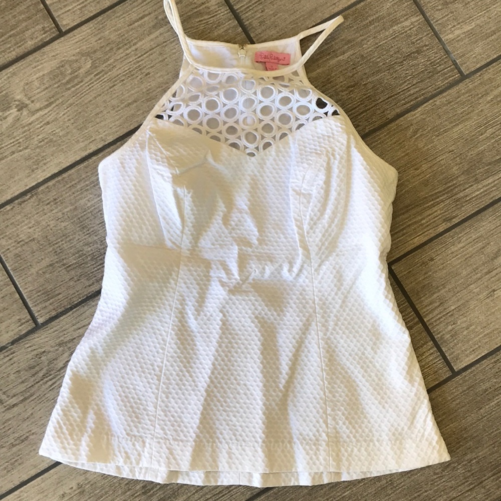 Lilly Pulitzer White Larina Top Size 2